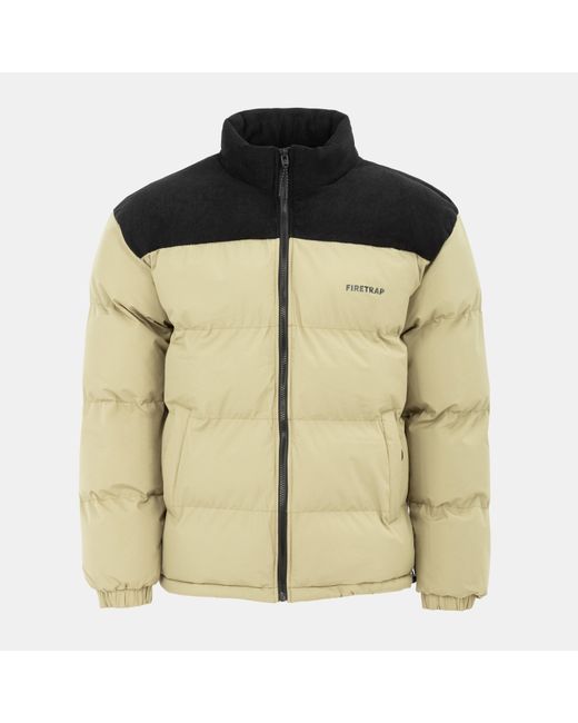 Firetrap Green Full Zip Funnel Neck Long Sleeve Puffer Jacket for men