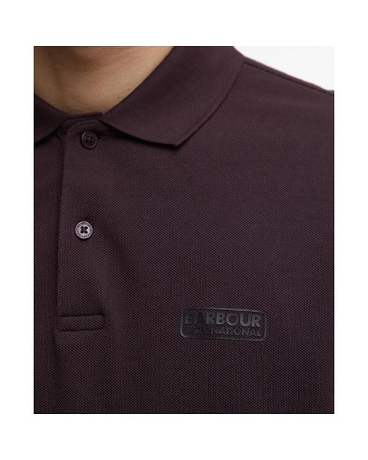 Barbour Purple Long Sleeve Polo Shirt for men