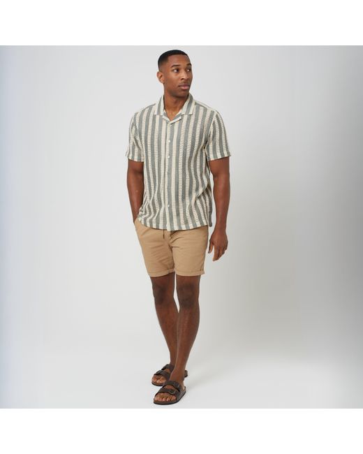 Brave Soul Natural Cotton Twill Chino Shorts for men