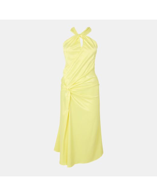 Amy Lynn Yellow Satin Maxi Dress