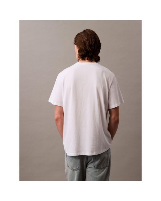 Calvin Klein White Monogram T-Shirt for men