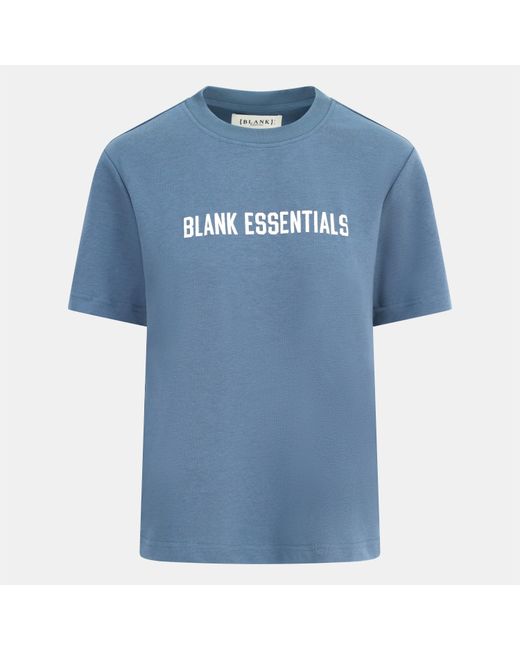 Blank Essentials Blue E College Cotton Short Sleeve Oversized T-Shirt