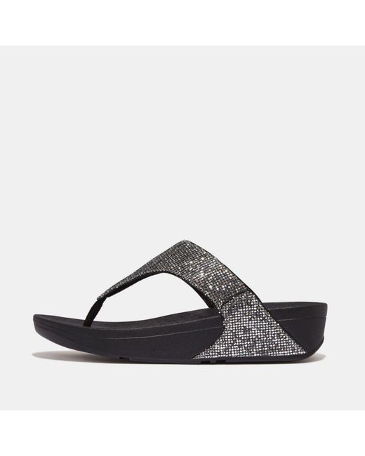 Fitflop Black Fit Flop Lulu Glitterball Toe-Post Sandals