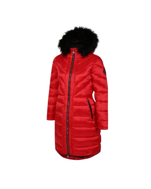 Dare 2b Red Supression Longline Insulated Quilted Jacket