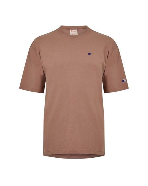 Champion Brown Reverse Weave Box Fit T-shirt for men