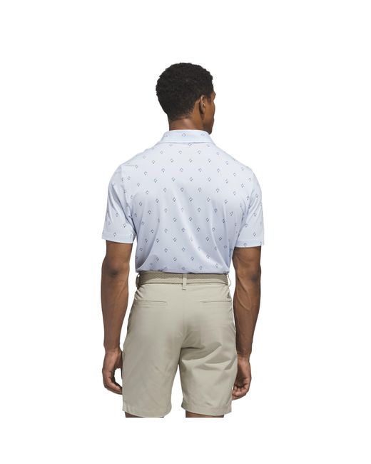 Adidas Blue Short Sleeve Performance Polo Shirt for men