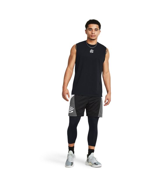 Under Armour Blue Ua Curry Brand 3/4 Lgs Baselayer Legging for men
