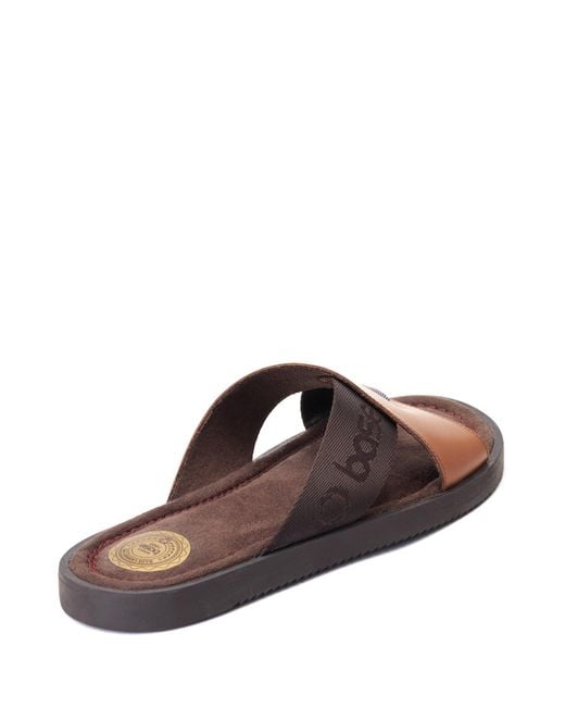 Base London Brown Webb Slider for men