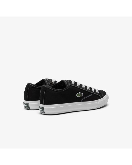 Lacoste Black Backcourt Canvas Low Trainers Size 7.5 for men