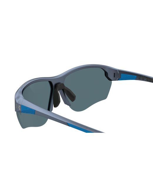 Under Armour Blue Compete Wrap Sunglasses for men