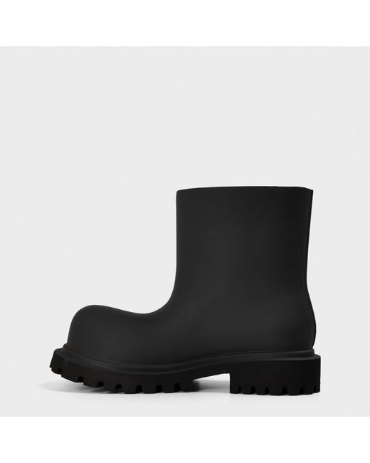 Balenciaga Blue Minimalist Flat Ankle Boots