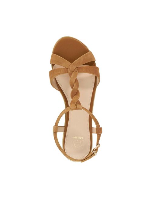 Dune Brown Lylar Flat Sandals
