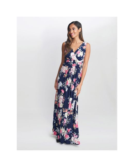 Gina Bacconi Blue Priya Jersey Maxi Dress