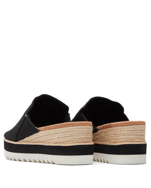 TOMS Black Diana Wedge Flatform Sandal