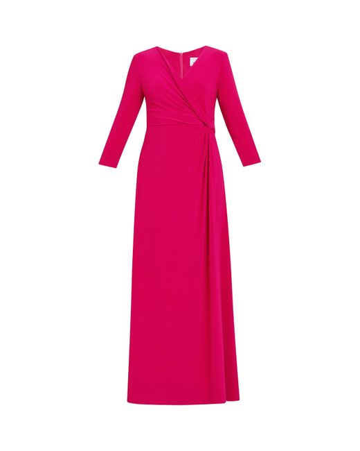 Gina Bacconi Pink Celine Jersey Wrap Maxi Dress