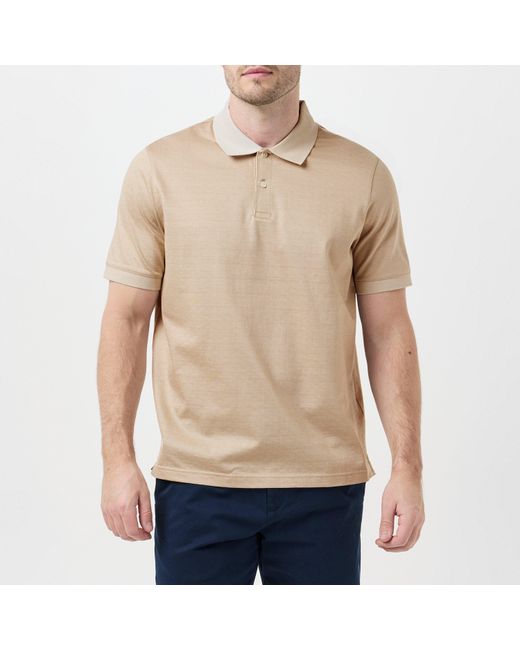 Ted Baker Natural Auguso Jacquard Short-Sleeve Polo Shirt for men