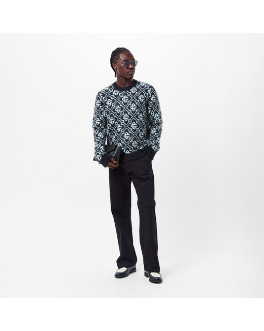 Casablanca Black Mono Mohair Crew Neck Jumper for men