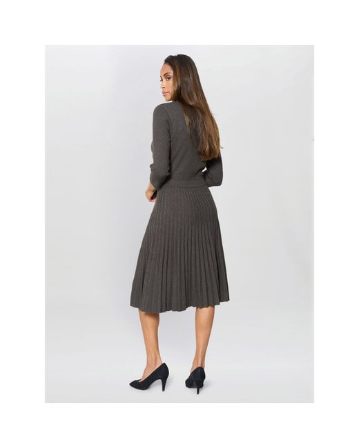 Gina Bacconi Black Annabella Pleated Midi Dress