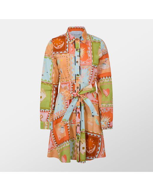 Never Fully Dressed Orange Lauren Shirt Dress