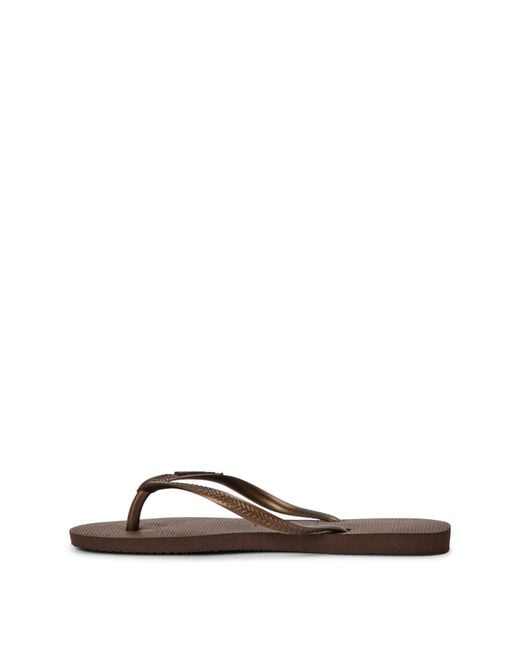 Havaianas Brown Slim Dark Metal Flip Flops