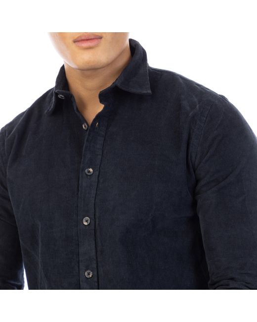 Peter Werth Blue Bramford Long Sleeve Plain Shirt for men
