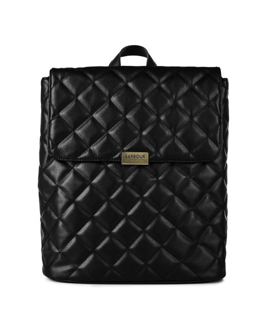 Barbour Black Quilted Hoxton Backpack