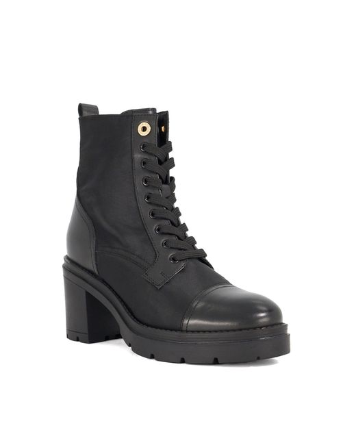 Dune Black Plotting Block Heel Ankle Boots