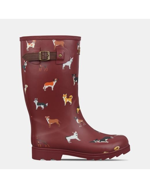 Gelert Red Fur Lined Welly Boot