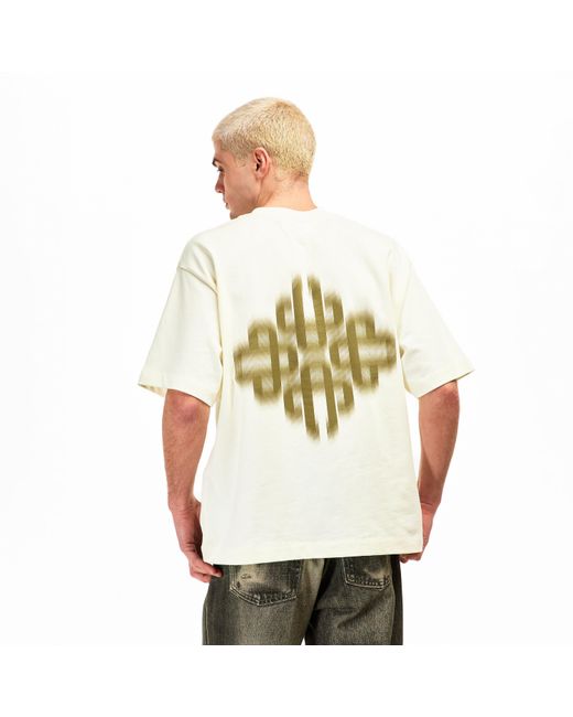 The Couture Club White Blurred Oversized Fit Oversized T-Shirt for men