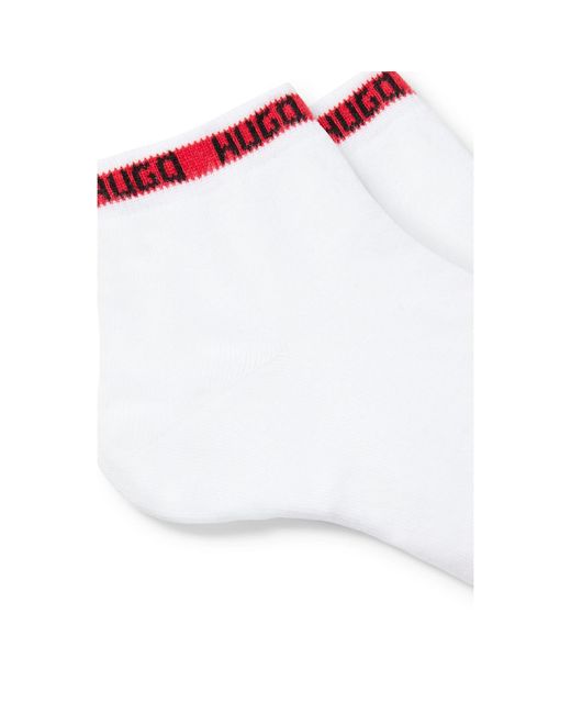 HUGO White 2 Pack Of Logo Tape Socks for men