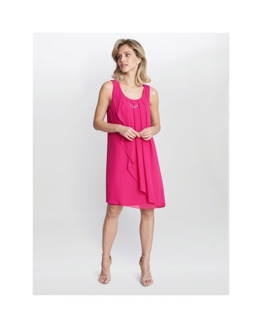 Gina Bacconi Pink Clarissa A-Line Dress