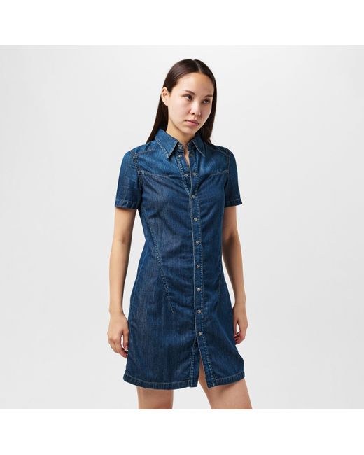 DIESEL Blue Short Sleeve Dress Shirt