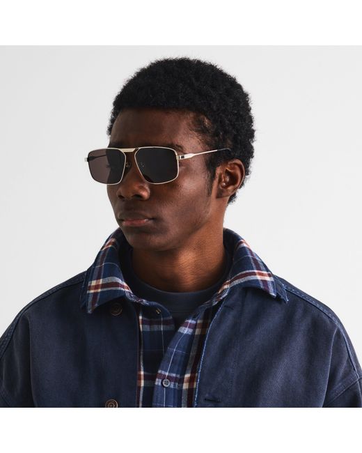 Balenciaga Gray Aviator Sunglasses for men