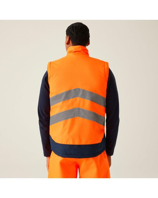 Regatta Orange Hi-Vis Pro Insulated Reflective Bodywarmer for men