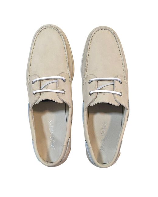 Jack Wills Gray Leather Boat Shoes for men
