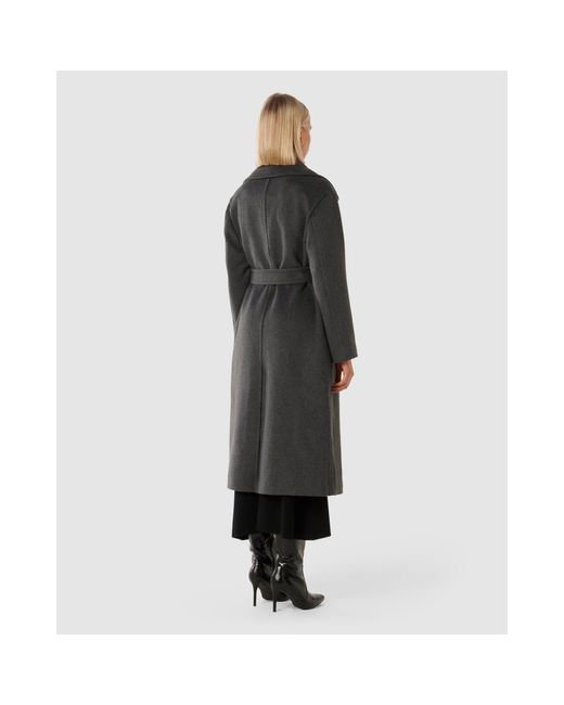 Forever New Black Priya Wrap Overcoat