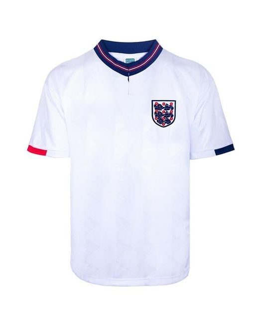 Score Draw Blue England Home Shirt 1989 Adults for men