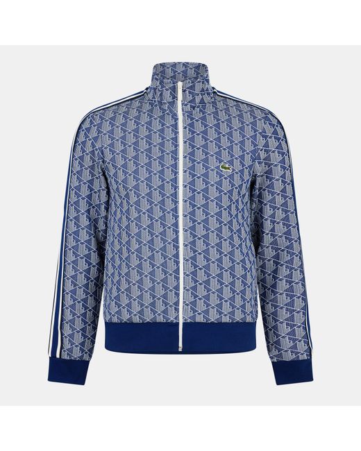 Lacoste Blue All Over Print Tracksuit Top for men