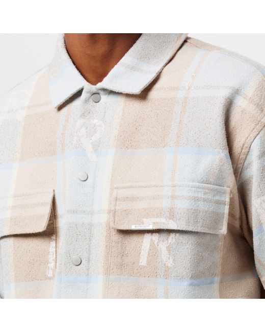 Represent White Patterned Long Sleeve Shirt for men