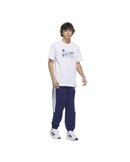 Adidas White Graphic Logo T-Shirt for men
