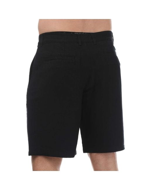 ARMANI EXCHANGE Black Linen Rayon Twill Shorts for men