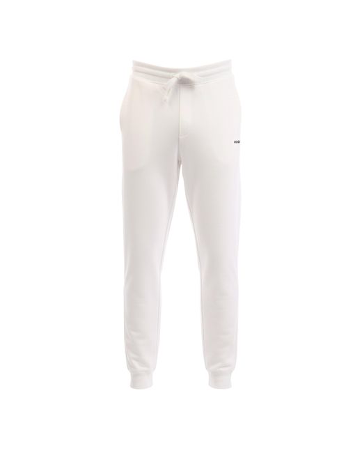 HUGO White Dayote Logo Print Tracksuit Bottoms for men
