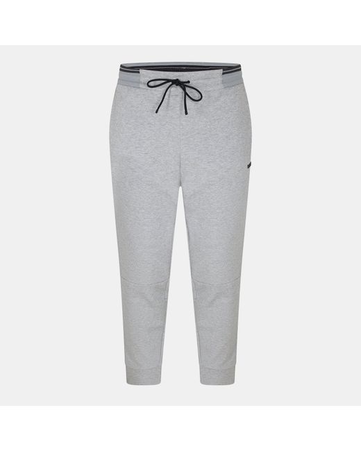 Boss Gray Soft Cotton-Blend Jogging Bottoms for men
