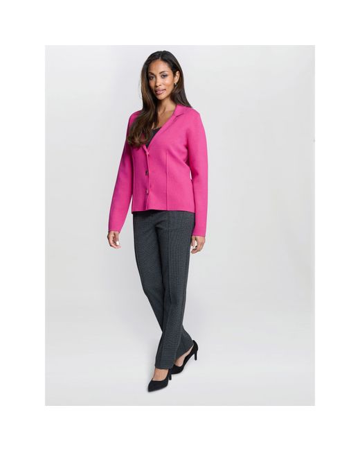 Gina Bacconi Pink Alyona Heart Button Long Sleeve Jacket