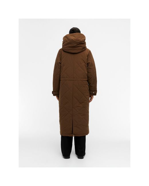 Object Brown Katie Water Resistant Long Sleeve Short Puffer Jacket