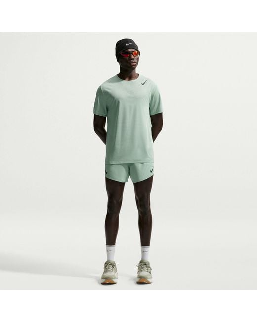 Nike Green Aeroswift Dri-Fit Adv Short-Sleeve Running Top for men
