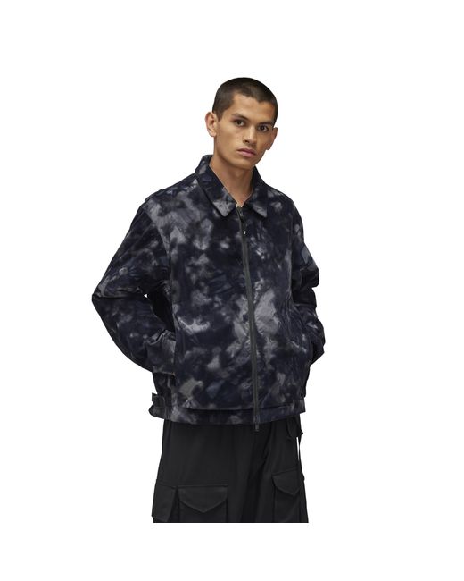 Y-3 Blue All Over Print Camo Short Puffer Jacket for men