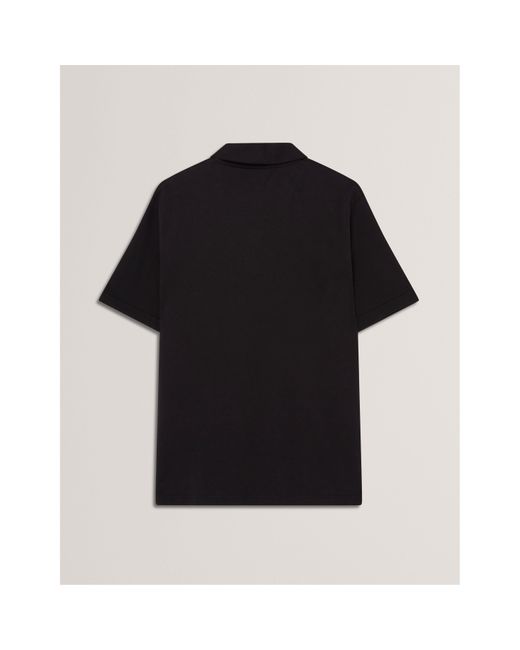 Ted Baker Black Mercerised Short Sleeve Polo Shirt for men