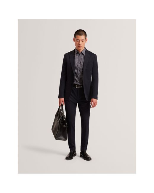 Ted Baker Gray Geo Print Long-Sleeve Patterned Shirt for men