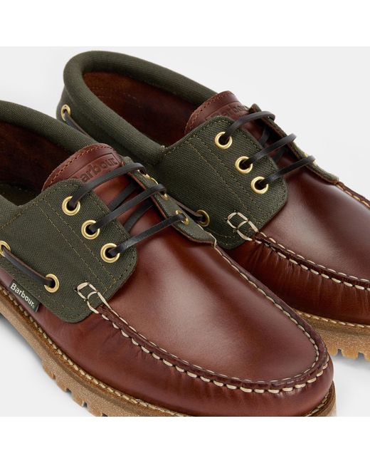 Barbour Brown Deck Boat Shoes for men